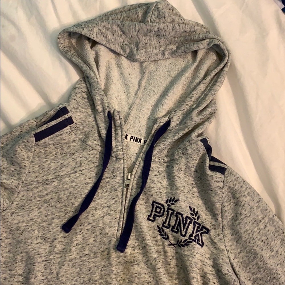 PINK HOODIE WITH A HALF ZIPPER!